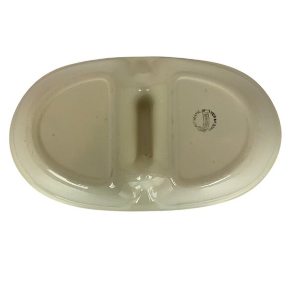 Vintage Metlox Poppytrail Vernonware Organdie Oval Divided Serving Vegetable Bow - Picture 6 of 7